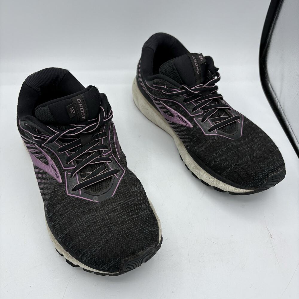 Brooks Sneakers Womens Size 9.5‎ B Ghost 12 Running Walk Black Purple